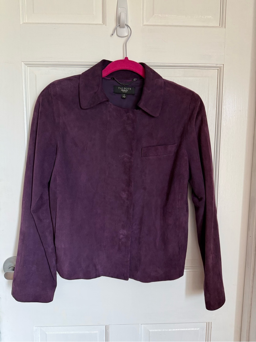 Talbots Deep Purple Suede Cropped Jacket